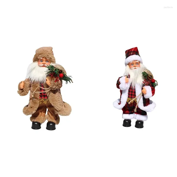 Decorazioni natalizie AT14 Bambola elettrica di Babbo Natale Ornamenti musicali danzanti Decorazioni natalizie creative per la casa Regalo giocattolo per bambini