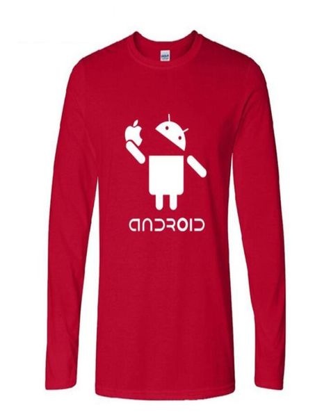 Herren-Designer-T-Shirts Frühling Europa und die Vereinigten Staaten Langarm Android Android Roboterdruck Herrenbekleidung2428090