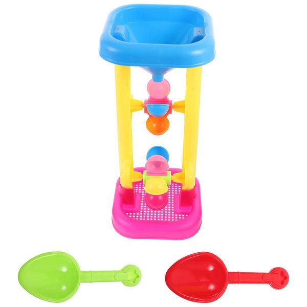 Areia aquática Play Fun Beach Toys Toys Wheel Kids Hourglass Sandbox Tower Funil Outdoor Crianças Tabela Tabela Banho de Verão Baththing 240403