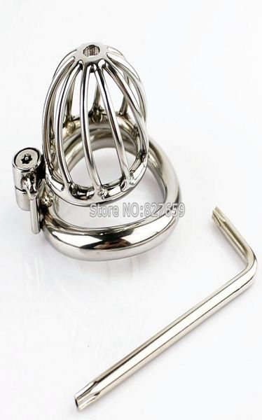 Dispositivo de design exclusivo gaiola de aço inoxidável com anel peniano em forma de arco anel peniano brinquedos sexuais masculinos y18928043295529