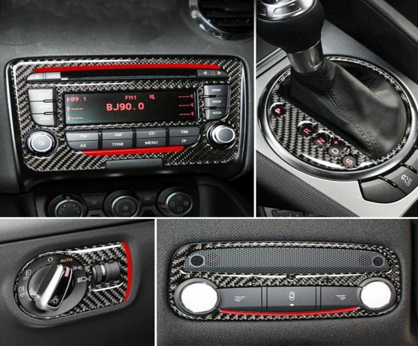 Für TT 2008-2014 Auto Innen Mithelfer Carbon Faser Aufkleber Getriebe Shift Scheinwerfer Schalter Panel Auto Aufkleber und Aufkleber1321492