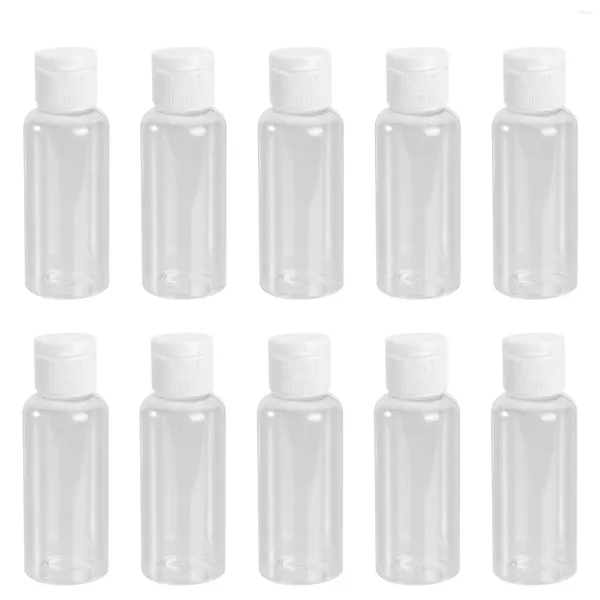 Bottiglie di stoccaggio Flaconi per shampoo da 10 pezzi Contenitori da viaggio Fiale piccole da 50 ml con coperchi