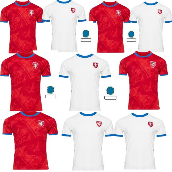 2024 2025 Çek Cumhuriyeti En İyi Kalite Futbol Formaları Erkekler 24 25 Nedved Novotny Poborsky Chytil Evde Futbol Gömlek Schick Hlozek Soucek Sadilek Lingr Man Kit