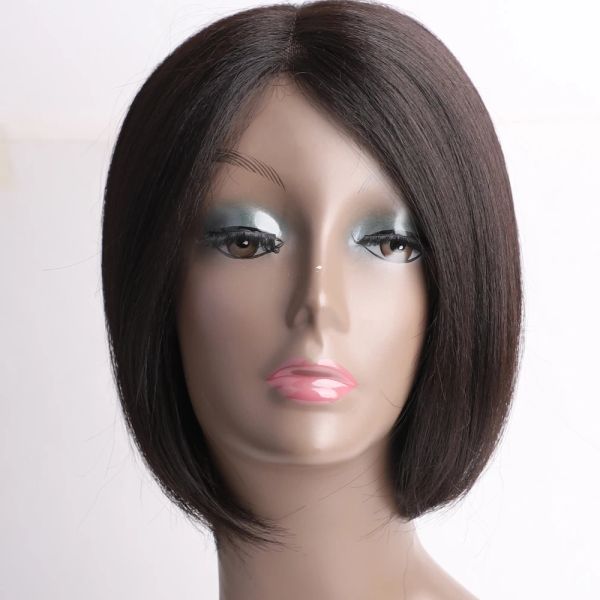 Perucas que rainha moderna 10 polegadas naturais straight bob wig parte média