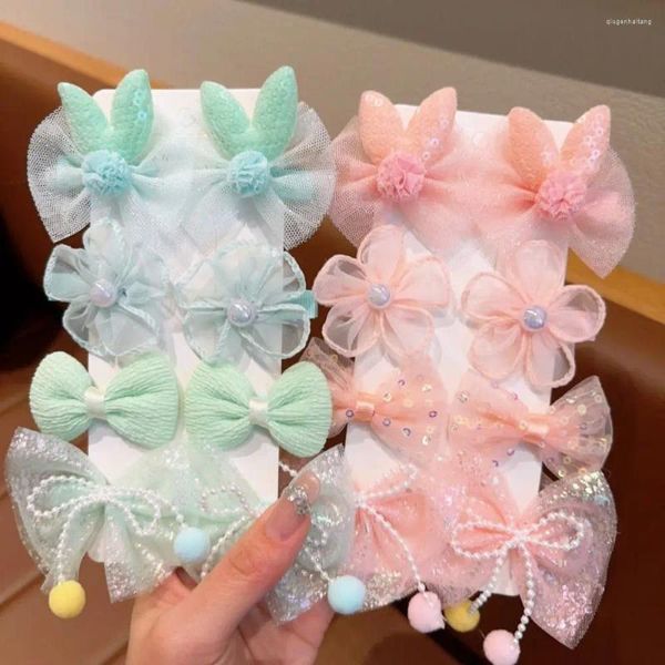 Haarschmuck Kinder Niedliche Haarspangen Set Japanische Süßigkeiten Farbe Bogen BB Clip Koreanischer Stil Prinzessin Serie Haarnadel Blume Entenschnabel