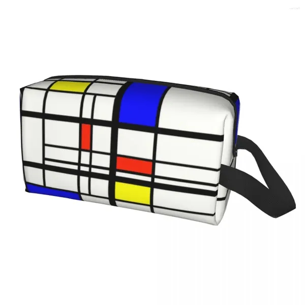 Borse per cosmetici De Stijl Piet Mondrian Borsa da donna Moda Grande capacità Custodia per trucco di arte moderna Conservazione di bellezza Articoli da toeletta