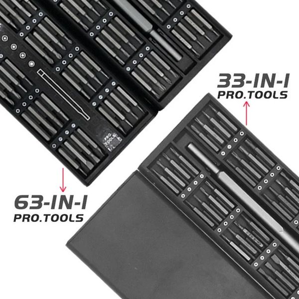 Offerte magnetiche Torx esagonali Phillips per telefoni Kit di strumenti di riparazione per laptop Set di cacciaviti di precisione 63 in 1 240322