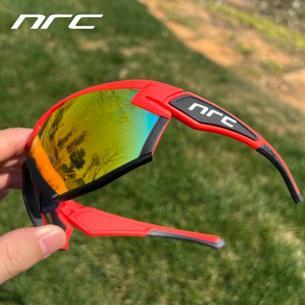 Eyewears Red Hot Red NRC Ciclismo de ciclismo Man Mountain Bike Bicycle Sport Ciclismo Sunglasses MTB Ciclismo Eyewear Mulher UV400 com bolsa macia