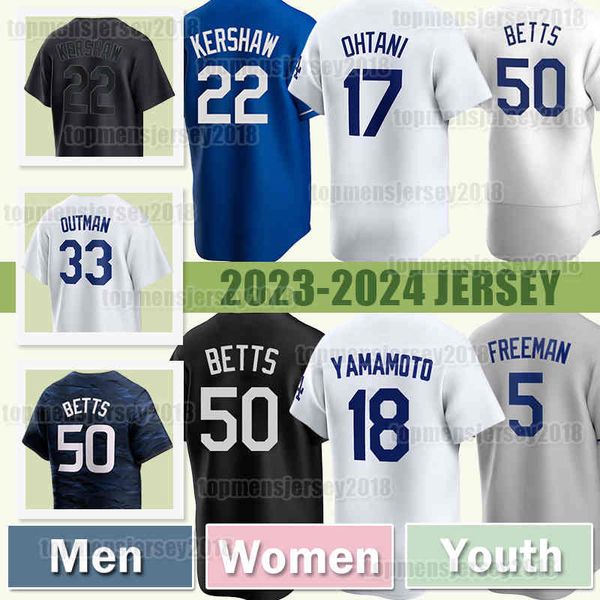 Maglia Mookie Betts Shohei Ohtani Baseball Dodgers Clayton Kershaws Freddie Freeman Enrique Hernandez Los Angeles Yoshinobu Yamamoto Tyler Glasnow Will Smith