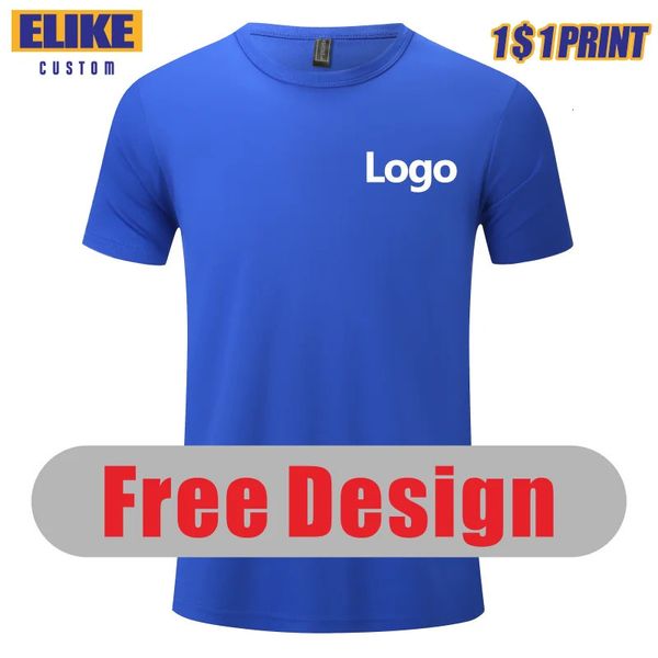 ELIKE быстросохнущая дышащая спортивная футболка с вышивкой на заказ, индивидуальный групповой дизайн, летний мужской и женский топ 240329