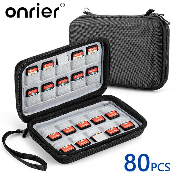 Taschen Onrier 80 in 1 Game Cards Case mit Tasche für Nintendo Switch OLED tragbare EVA -Speicherbox Hartschale für Switch -Zubehör