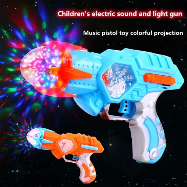 Werkzeuge Kinder elektrischer Klang und leichte Waffe Baby -Jungen Simulation Submachine -Waffenmodell Musikpistole Spielzeug farbenfrohe Projektion