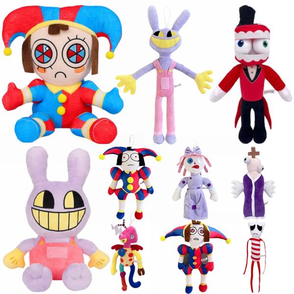 O incrível circo digital brinquedos de pelúcia pomni e jax plushie boneca brinquedos bonito animal de pelúcia aniversário para crianças natal