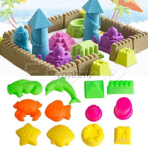 Giochi con la sabbia Divertimento acquatico Bello 6 Pz / set Piramide Castello di sabbia Stampo in argilla Modello di edificio Giocattoli da spiaggia per bambini Bambino Bambino W15 240402