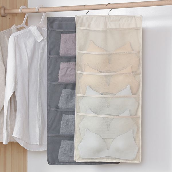 Oxford pano dupla face saco de armazenamento pendurado guarda-roupa roupa interior meias sutiã armazenamento pendurado saco de armazenamento dormitório estudante
