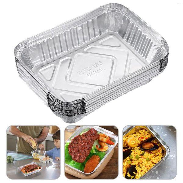 Take Out Containers 30 Stück Einweg-Grill-Tropfpfannen-Tablett Aluminiumfolie Zinneinlagen für Fettauffangpfannen Ersatz-Einsatzschalen ohne Abdeckung