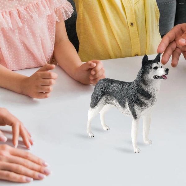 Gartendekorationen Husky Figur dekorative realistische Hund Spielzeug Skulpturen Tierfiguren für Geschenk Ostern Themen Party Geburtstag Kinder