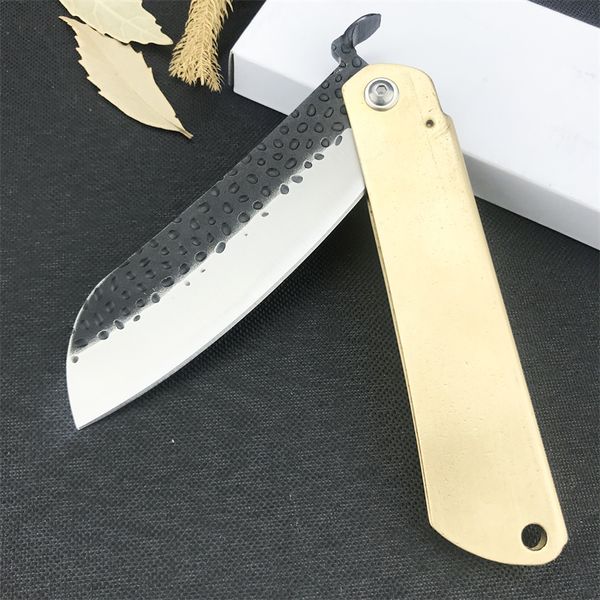 Coltello tascabile classico giapponese Higonokami 7Cr13Mov acciaio forgiato manico in ottone coltelli da frutta pieghevoli coltello pieghevole tattico da campeggio multi-caccia 535 3300 15535