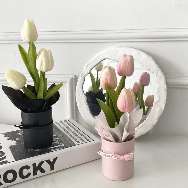 Dekoratif çiçekler romantik ev dekor aksesuarları çift itiraf simülasyonu buket hediye taşınabilir sahte çiçek düğün sanat estetik
