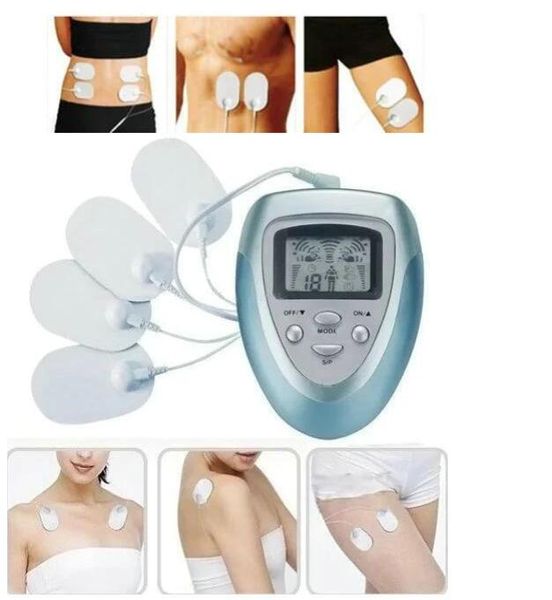 Elektrische Slim Pulse Muscle Relax Fat Burner 4 Pads Ganzkörper-Massagegerät Schlankheitselektrode Neigt Massagegeräte Batteriebetrieben6308916