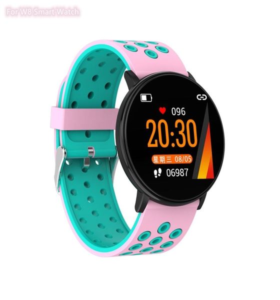W8 relógio inteligente para samsung relógios rastreadores de fitness pulseiras feminino monitor freqüência cardíaca smartwatch à prova dwaterproof água esporte relógio para ios a5420465