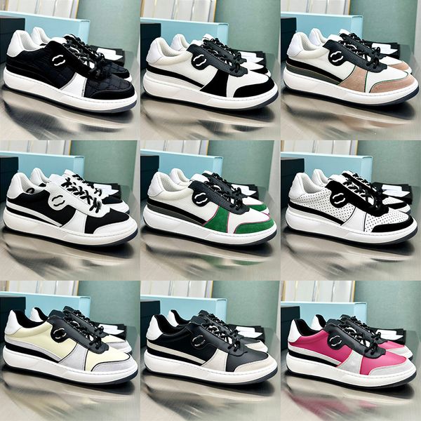 Popüler Panda Tahta Ayakkabıları Kadın Tasarımcı Kurabiye Ayakkabıları Kızlar İçin Renk Eşleşen Buzağı Deri Üst Koyun Hinli Astar TPU Kalın Dış Tablo Kadın Spor Ayakları Boyutları 35-42