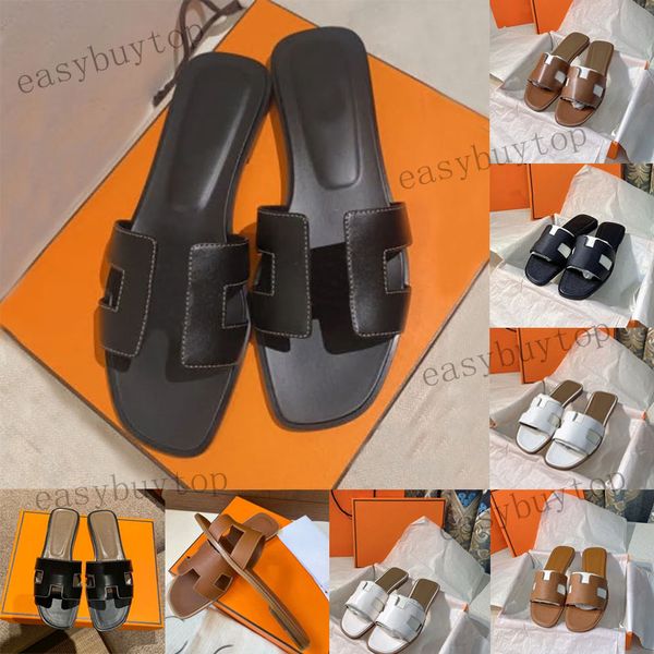 Sandali da donna piatti da designer sandalo pantofole vera pelle di lusso in pelle di lusso estate scarpe da spiaggia per la spia