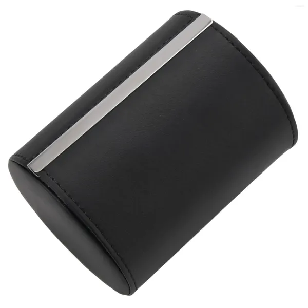 Ganchos de gravata preta no pescoço gravura caixa de viagem caixa de presente formato de cilindro