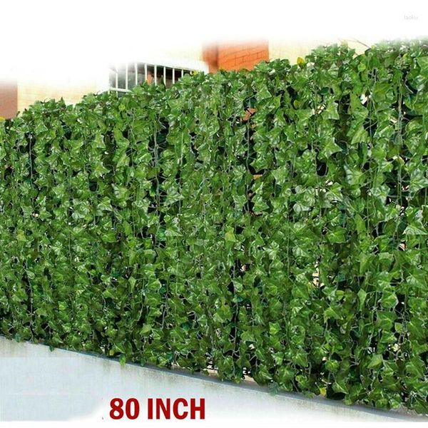 Flores decorativas 1pc 200cm corda de videira verde seda artificial rattan hera folha parede pendurado guirlanda plantas ornamento casamento casa jardim