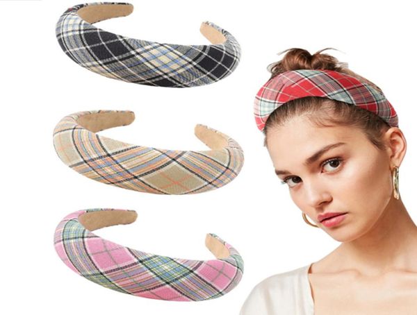 Kızlar Kafes Baskı Saç Aksesuarları 11 Stil Sünger Head Band Kid Saç Band Kız Headdress Hoop Saç Çubukları Düğüm Kafa Çember EJJ2497957260