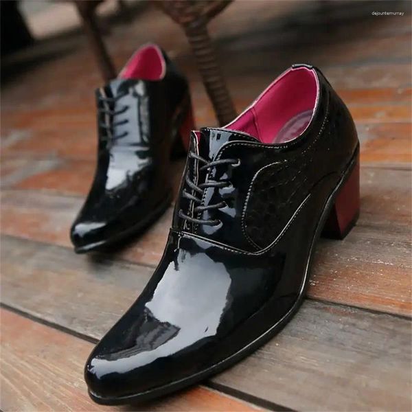 Sapatos de vestido bloco de salto de couro normal homens casamento casual homem tênis preto esporte superior rápido pro tenix raning