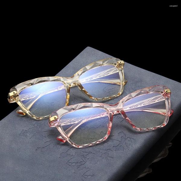 Sonnenbrille 2024 Übergroßen Rahmen Anti Blau Licht Cat Eye Brillen Platz Frauen Lesebrille Mode Marke Optische Computer