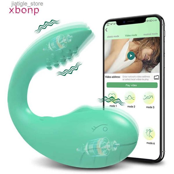 Diğer Sağlık Güzellik Ürünleri Home Ürün Centerbluetooth Yanlış Penis Vibratorfemale Aşk Klitoral Stimülatorg-Spot Masajcı Y240402