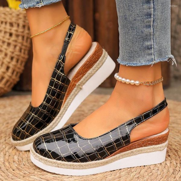 Sandalen Frauen Plattform Sommer Schuhe Frau Peep Toe Wedges Gladiator Luxus Non Slip Outdoor Walking Strand