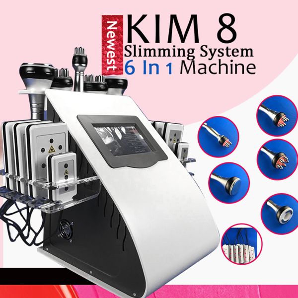 Slimming Machine 6 In1 Lipoaspiração ultrassônica de 40k Cavitação multipolar Bipolor RF Slimming Frequency Skin Salon Machine