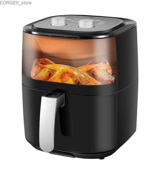 Air Fryers Wholesale 5L Intelligent Visual Black Air Fryer o Multifunctional Integrated Digital Visible Air Fryer Y240402