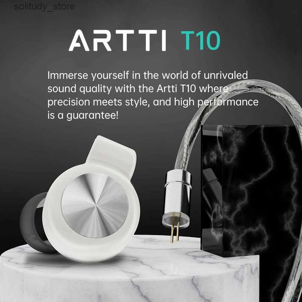 Auricolari per telefoni cellulari ARTTI T10 HIFI cablato piatto best-in-ear IEMs cuffie driver da 14,2 mm cuffie stereo per bassi con cavo da 0,78 pin 4,4/3,5 mm Q240402