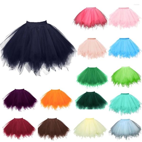 Röcke Frauen Rock Tüll Plissee Rüschen Kurze Erwachsene Tanzen Mini Tutu Kleid Ballett Faldas Para Mujeres