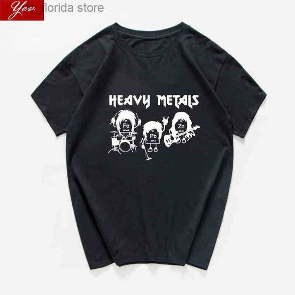 Homens camisetas Metais Pesados Camiseta Homens Cool Strtwear Hip Hop Química Tabela Periódica Rock Roll Música Física Biologia Punk Camiseta Homens T G1222 Y240402