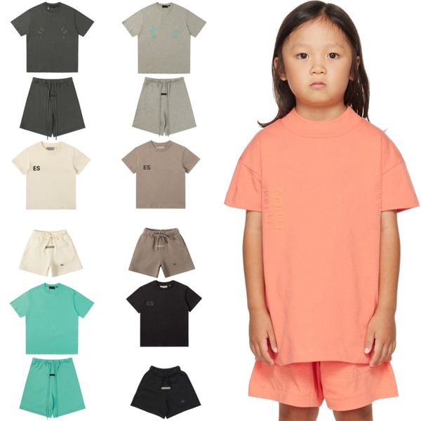 ESS Комплекты детской одежды Футболки и шорты для маленьких мальчиков и девочек Дизайнерская летняя роскошная спортивная одежда Детская молодежная одежда Рубашки с короткими рукавами