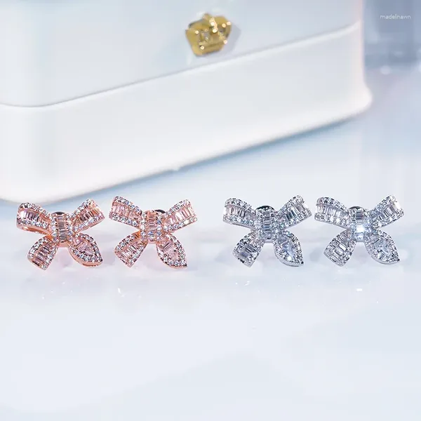 Brincos de garanhão Qinhuan moda clássico 925 prata esterlina arco quadrado diamante alta jóias vintage presente de aniversário