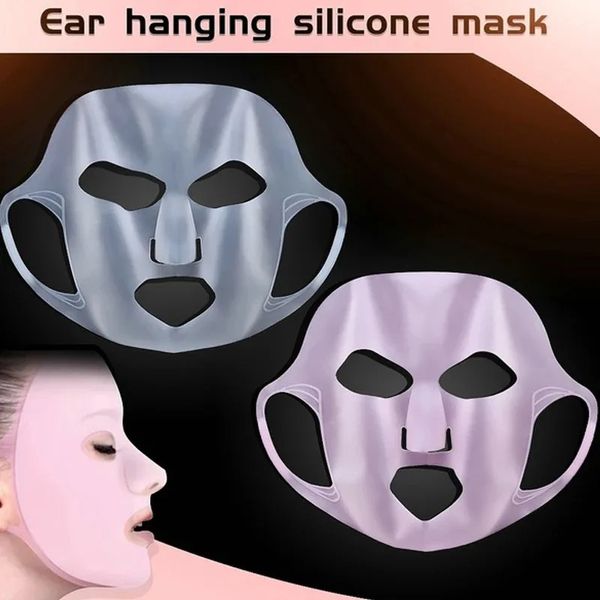 2024 Máscara facial de silicone reutilizável Hidratante Firmagem Anti rugas V Face Face Firming Máscara de lençol de chapas de orelha Fixa para silicone