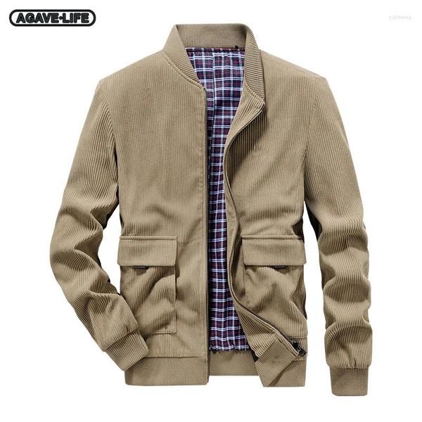 Jaquetas masculinas primavera outono homens jaqueta de veludo vintage fino casaco roupas manga longa carga outwears moda gola 4xl