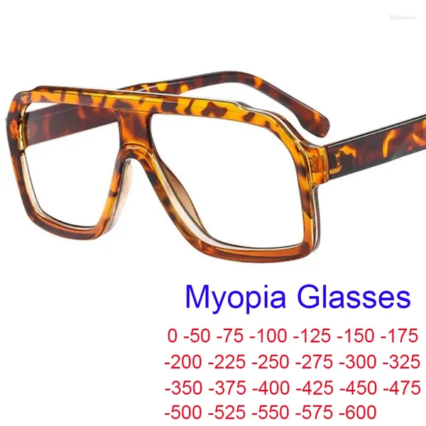 Sonnenbrille Vintage Pilot Oversize Brille Frauen Männer Leopard Tee Großen Rahmen Rezept Myopie Gläser Anti Blaues Licht
