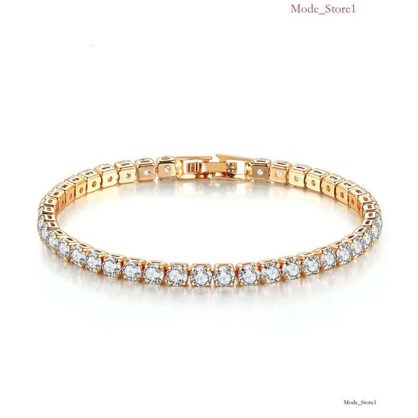 Bracciale da donna Uomo Blu Smeraldo Rosa Cubic Zirconia Hiphop Sier Gioielli placcati in oro Diamante Una fila Hip Hop Bracciale tennis in cristallo da 4 mm 510