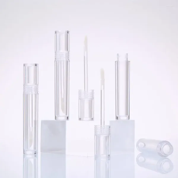 Bottiglie di stoccaggio 5 pezzi Strumenti per il trucco Tubo per lucidalabbra Mini contenitori cosmetici vuoti in plastica Rotondi trasparenti riutilizzabili per donne e ragazze