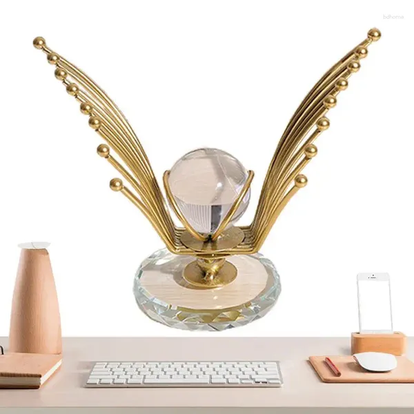 Dekorative Figuren Flügel ausbreiten Kristallkugel Wohnzimmer Ornamente Desktop Dekoration Vintage Eagle Dekor Tisch Herzstückzubehör Zubehör