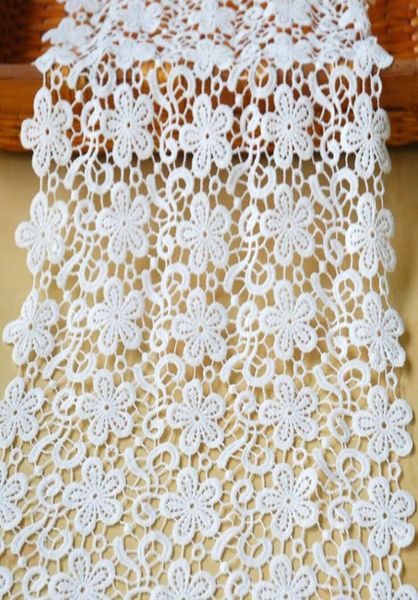 10 jardas de largura 13quot flor branca algodão renda tecido fita guarnição para vestuário costura diy vestido de casamento boneca boné cabelo clip9158796