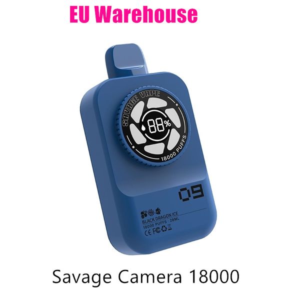 EU Stange Puff 18K 18000 Puffs Savage Vapes 28ml Saft Einweg -Vape E -Zigarettenbildschirm Display 10 Aromen 2% 3% 5% Nic Mesh Spule Rehoargable 650mAh Batterie Puff 9k 9000