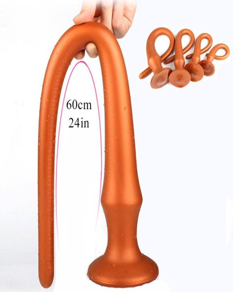 Super Soft 60 cm lungo enorme scala della vagina dildo giocattoli del sesso per le donne plug anale vibratore uomini massaggio prostatico butt plug Mssturbator Y2003336458